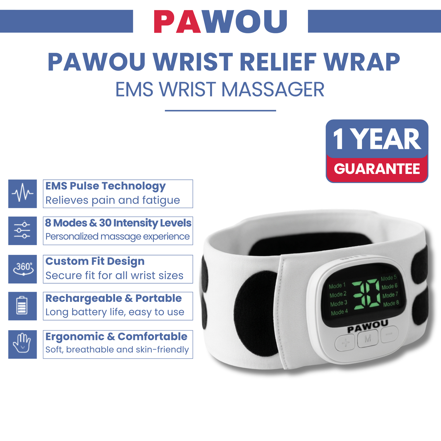 PAWOU™ Wrist Relief Wrap - EMS Wrist Massager